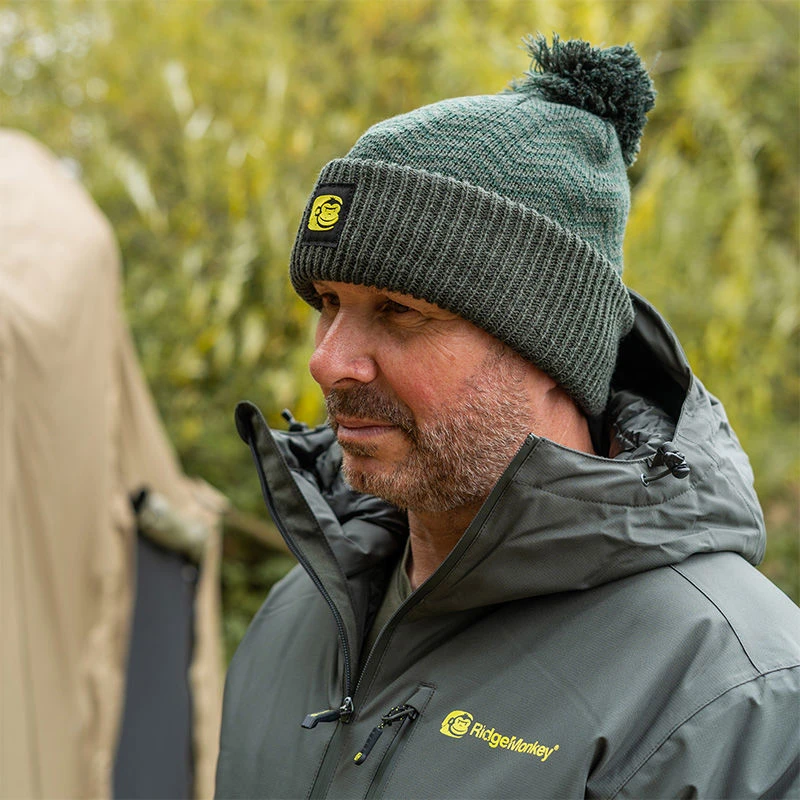 Ridge Monkey APEarel ThermaPro Waterproof Bobble Hat Green
